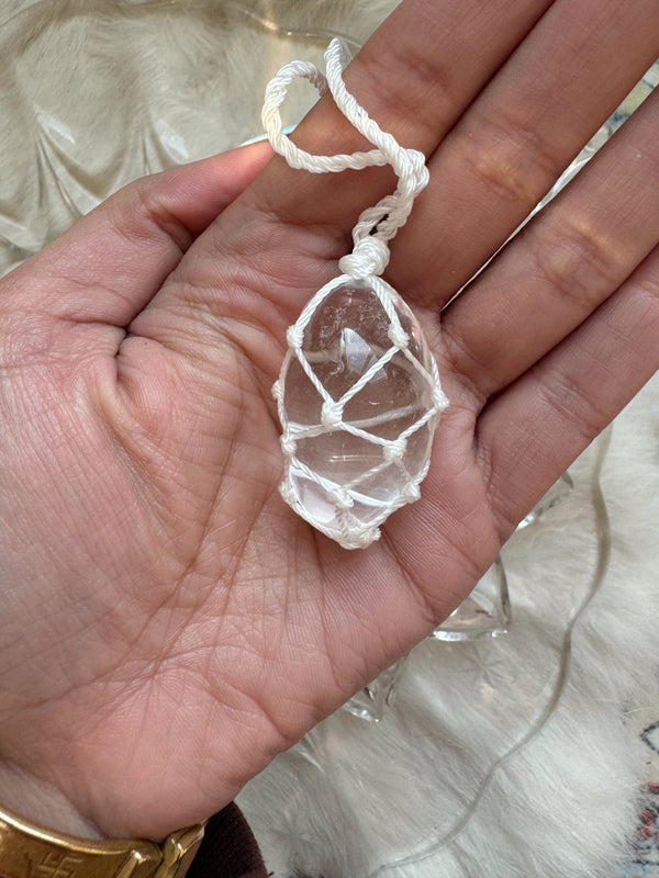 Threaded Clear Quartz Pendant