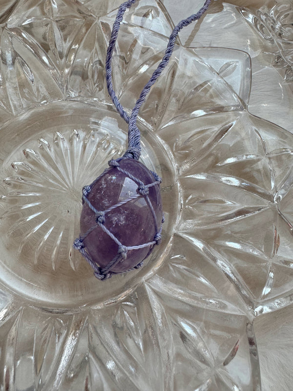 Threaded Amethyst Pendant