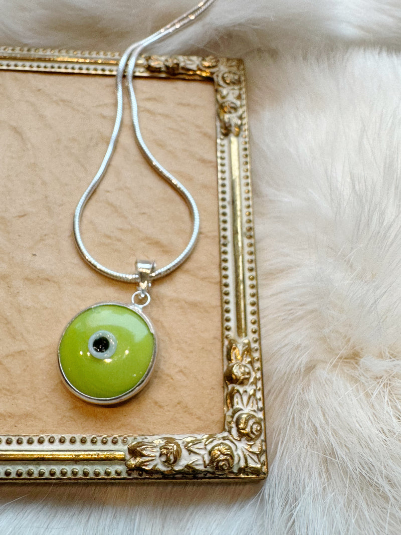Evil Eye Pendant - Lime Green