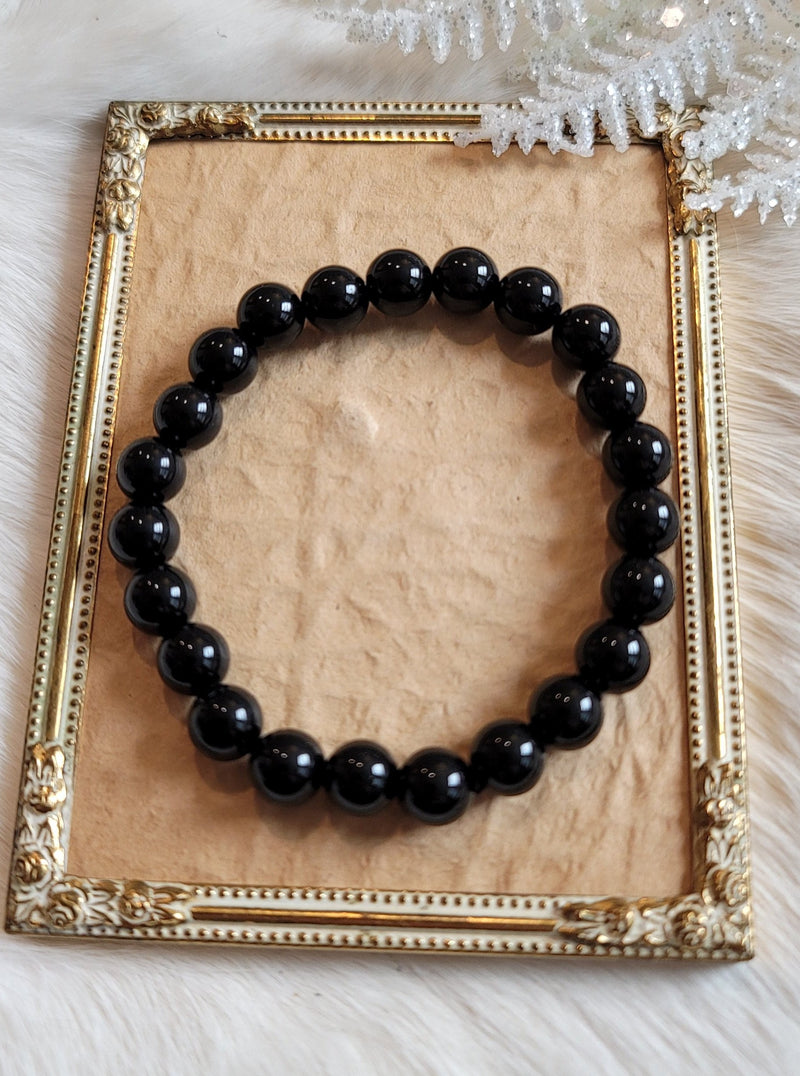 Black Obsidian Beaded Bracelet