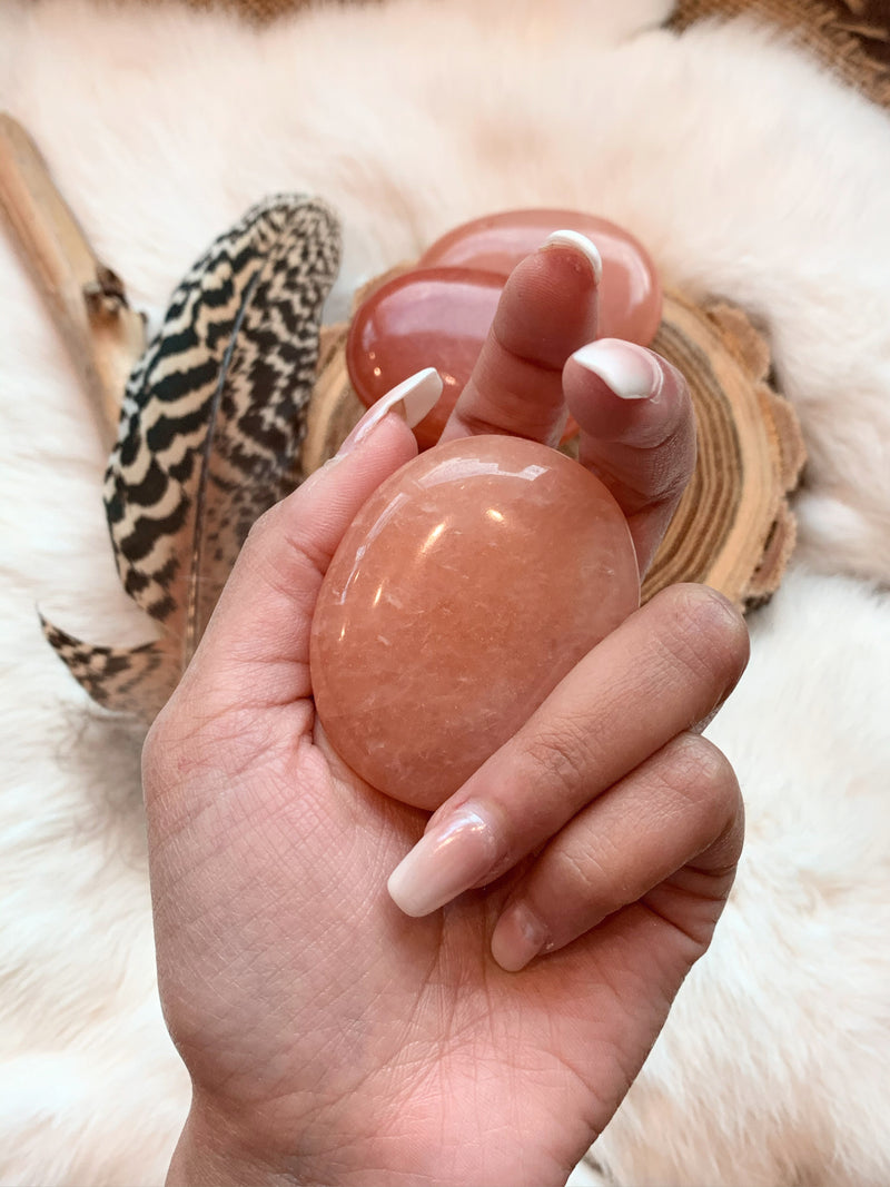 Orange Aventurine Palm Stone