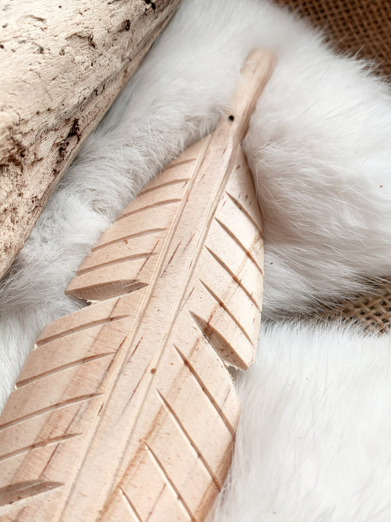 Feather Wood Incense Holder