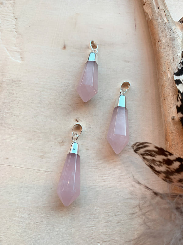 Rose Quartz Point Pendant