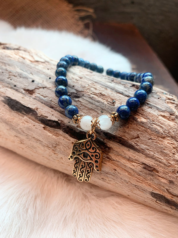 Lapis Lazuli and Moonstone Bracelet