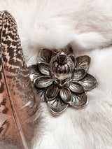 Buddha Lotus White Metal Incense Holder