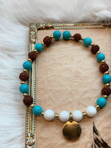 Turquoise and Rudhraksha Bracelet