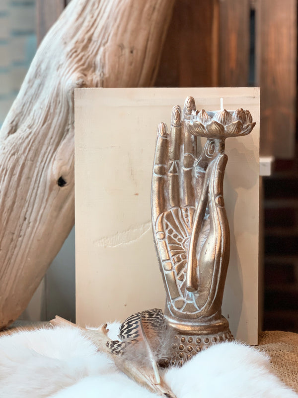 Vitarka Hand Lotus Flower Candle Holder