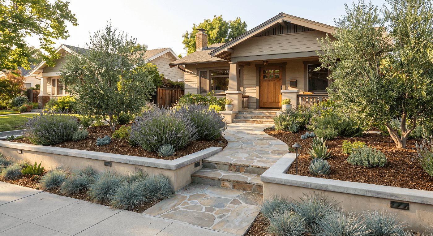 Layered planting in a small Los Angeles yard