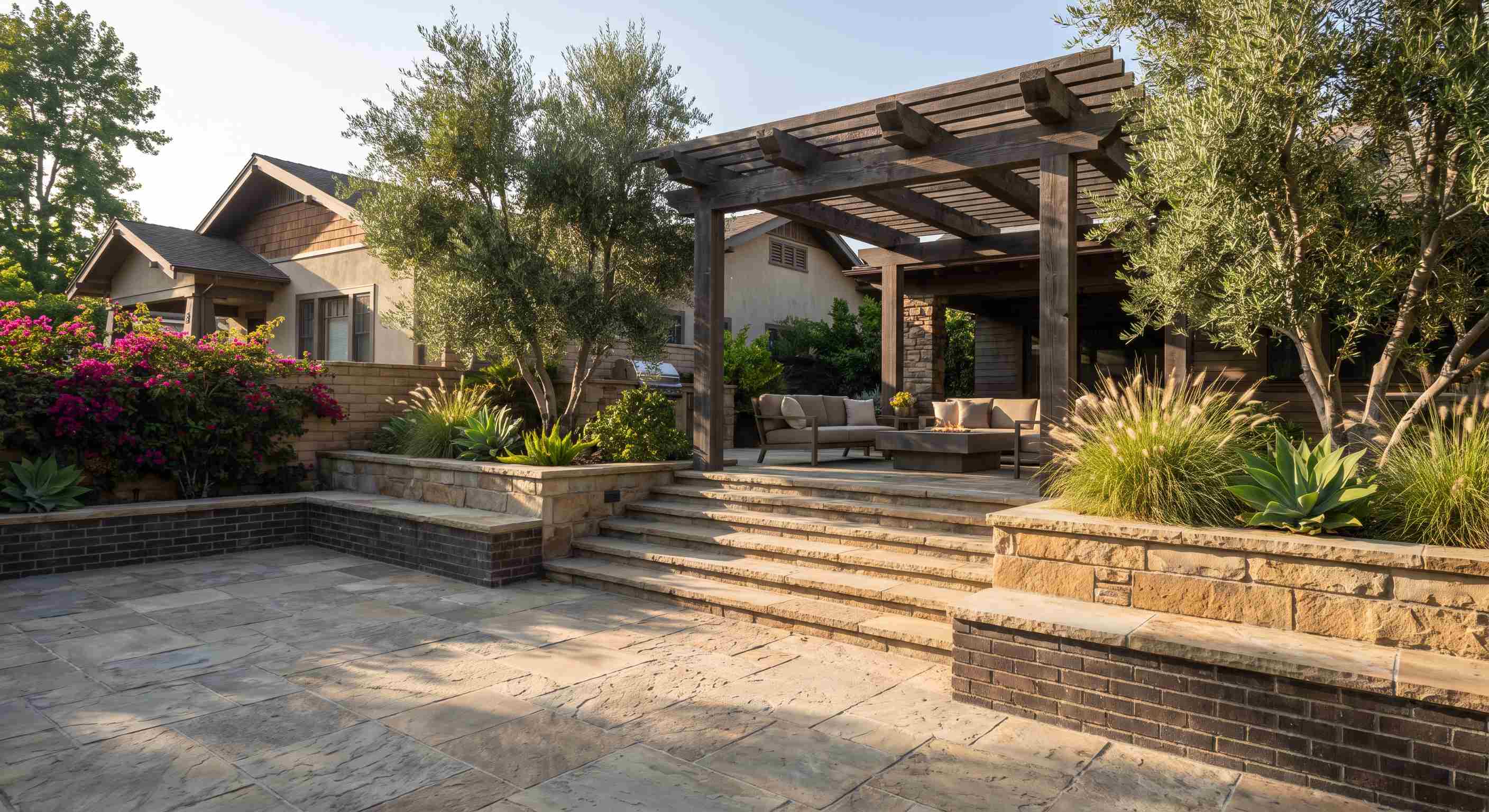 Hardscape and softscape landscape design in Los Angeles
